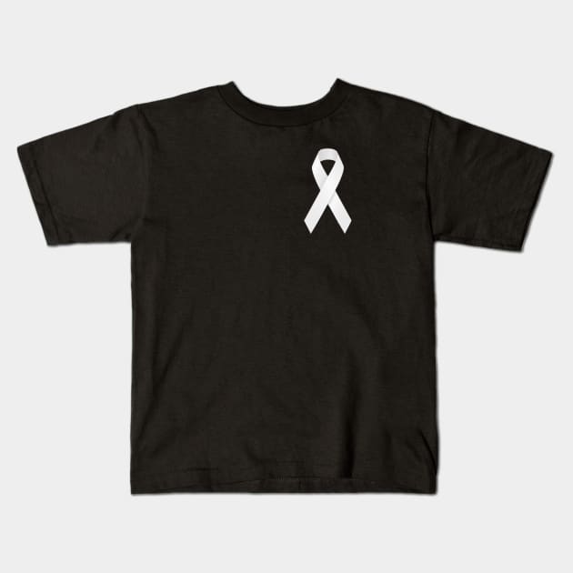 White ribbon anti domestic violence / lung cancer Kids T-Shirt by pickledpossums